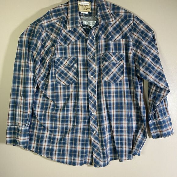 Vintage Wrangler Shirt Mens Size XXL  Pearl Snap Cowboy Western WM195NV - Picture 1 of 14